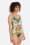 Gathered square swimsuit