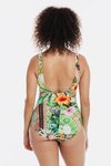 Gathered square swimsuit