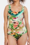 Gathered square swimsuit