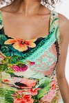 Gathered square swimsuit