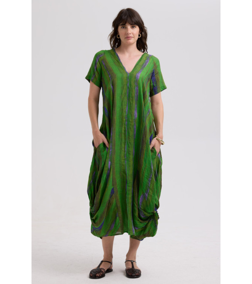 Painted linen dress