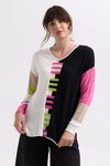 Ladder stripe V top