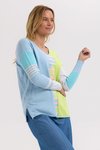 Ladder stripe V top