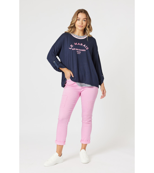 Embroidered patch jean