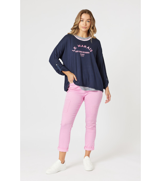 Embroidered patch jean