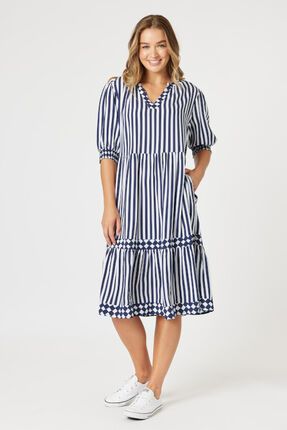 Harlequin stripe tier dress-dresses-Gaby's
