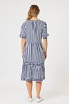 Harlequin stripe tier dress