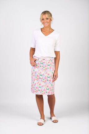 Printed skirt centre back vent-skirts-Gaby's