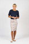 Denim skirt with back vent