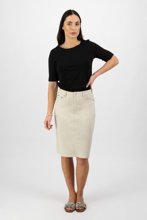 Poplin skirt with back vent-skirts-Gaby's