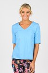 V neck top, cuff sleeve