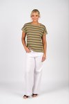 Drop sleeve top stepped hem