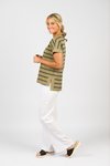 Drop sleeve top stepped hem