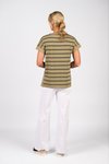 Drop sleeve top stepped hem