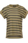 Drop sleeve top stepped hem
