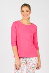 Boat neck 3/4 sleeve top