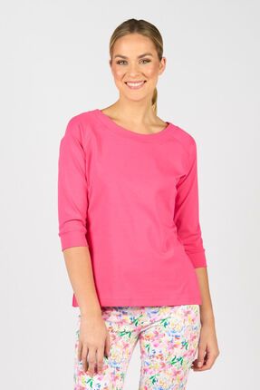 Boat neck 3/4 sleeve top-tops-Gaby's