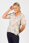 Print V neck top