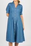 Shaped waist button up dress