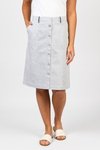 Knee length skirt contrast buttons