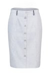 Knee length skirt contrast buttons