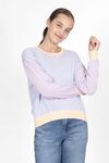 Striped jumper curved hem