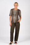 Printed round neck knit top