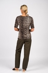 Printed round neck knit top
