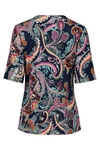 Printed round neck knit top