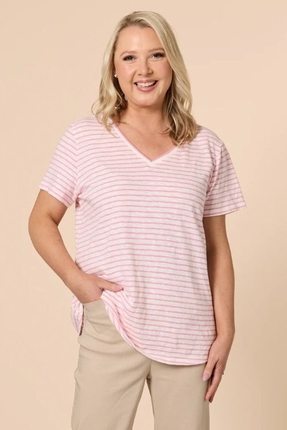Tonic stripe tee-tops-Gaby's