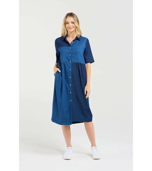 Elise patchwork denim dress
