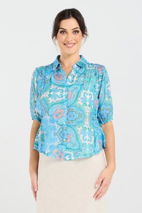 Darrell gathered waist shirt-tops-Gaby's