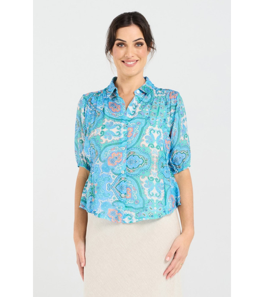 Darrell gathered waist shirt