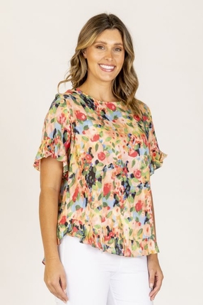 Ruffle trim top-tops-Gaby's