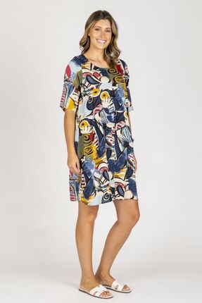 Cotton 1/2 sleeve dress-dresses-Gaby's
