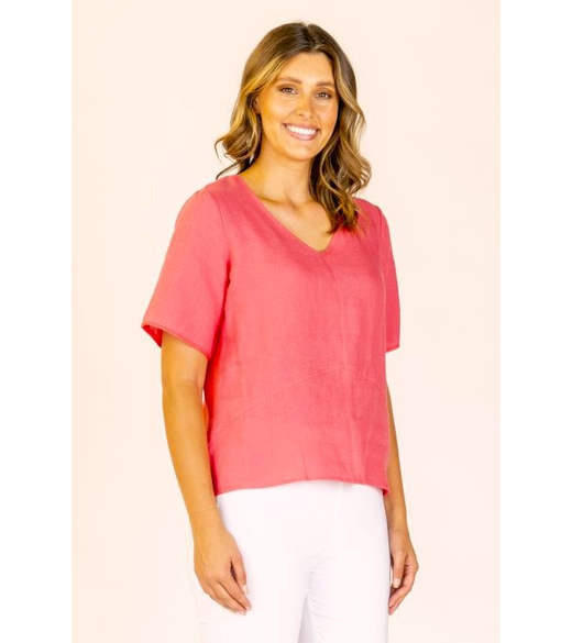 Linen V neck top