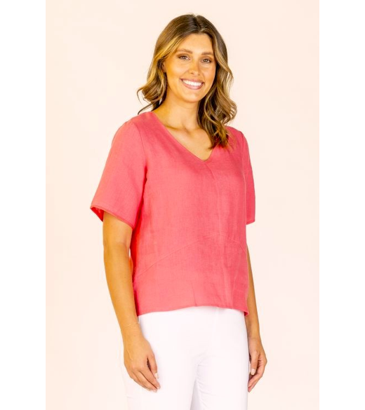 Linen V neck top