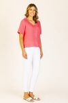 Linen V neck top