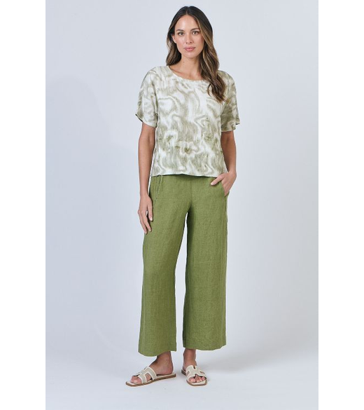 Wide leg linen pant