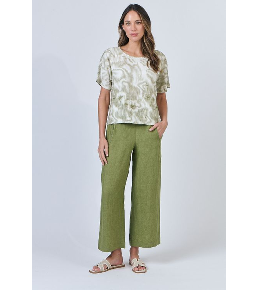 Wide leg linen pant