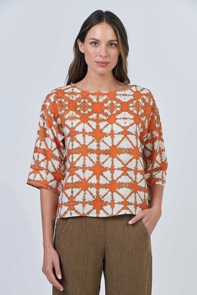 Boatneck linen top-tops-Gaby's