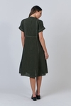 Button front linen dress