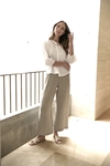 Wide leg linen pant