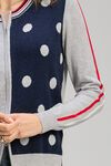 Stripe spot zip up cardi