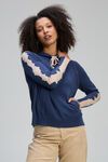 Graphic neck cord jumper