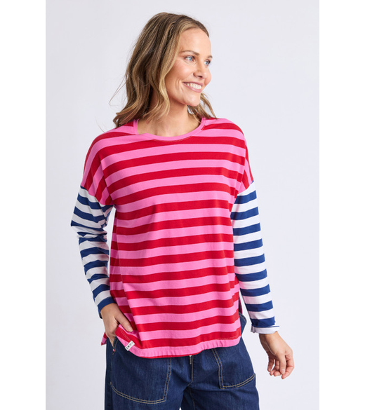 Rouge stripe l/slv tee