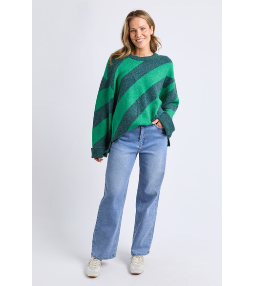 Sage diagonal stripe knit