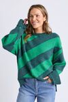 Sage diagonal stripe knit