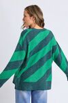 Sage diagonal stripe knit