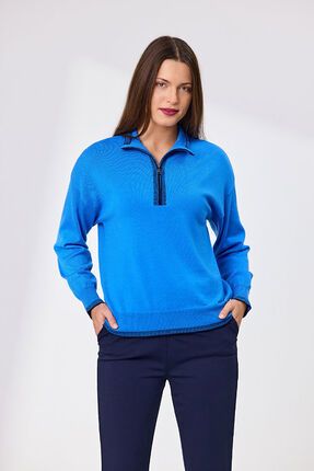 Cruz zip placket merino jumper-tops-Gaby's